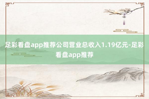 足彩看盘app推荐公司营业总收入1.19亿元-足彩看盘app推荐