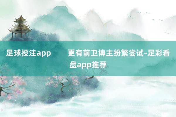 足球投注app        更有前卫博主纷繁尝试-足彩看盘app推荐