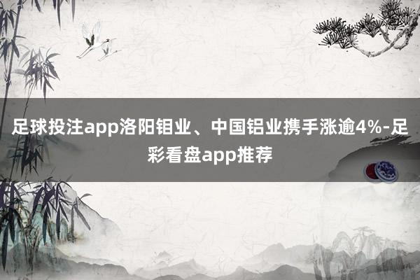 足球投注app洛阳钼业、中国铝业携手涨逾4%-足彩看盘app推荐