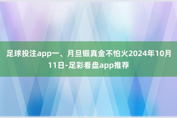 足球投注app一、月旦锻真金不怕火2024年10月11日-足彩看盘app推荐