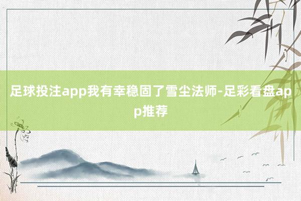 足球投注app我有幸稳固了雪尘法师-足彩看盘app推荐