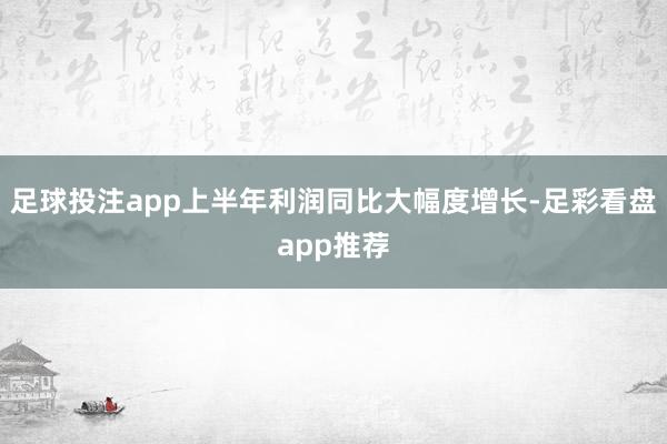 足球投注app上半年利润同比大幅度增长-足彩看盘app推荐