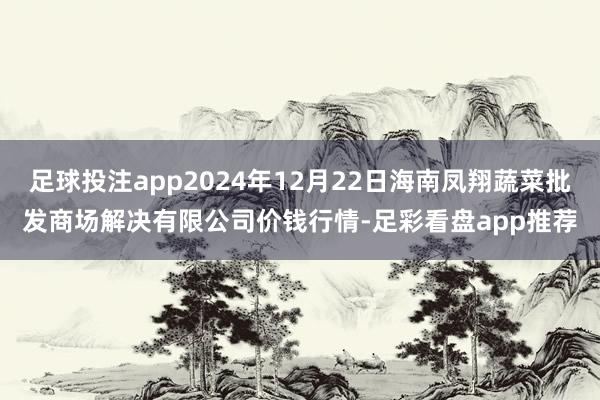 足球投注app2024年12月22日海南凤翔蔬菜批发商场解决有限公司价钱行情-足彩看盘app推荐