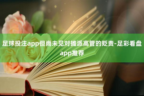 足球投注app但尚未见对摊派高管的贬责-足彩看盘app推荐